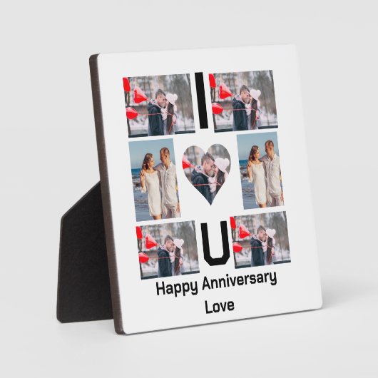Angepasstes Jubiläum I Liebe Sie 7 Foto Collage Fotoplatte (Vorderseite)
