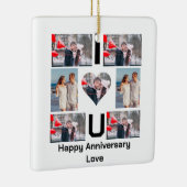 Angepasstes Jubiläum I Liebe Sie 7 Foto Collage Keramikornament (Rechts)