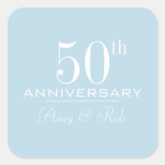 Angepasstes Jubiläum modern und minimalistisch Quadratischer Aufkleber (Vorderseite)