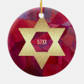 Angepasstes jüdisches Neujahr, Rosh Hashanah Keramik Ornament (Hinten)