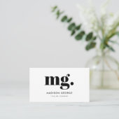 Angepasstes Logo Monogramm moderner minimalistisch Visitenkarte (Stehend Vorderseite)