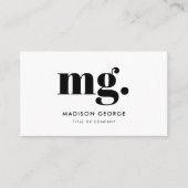 Angepasstes Logo Monogramm moderner minimalistisch Visitenkarte (Vorderseite)