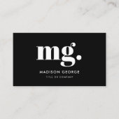 Angepasstes Logo Monogramm moderner minimalistisch Visitenkarte (Vorderseite)
