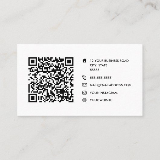 Angepasstes Logo Monogramm moderner minimalistisch Visitenkarte (Rückseite)