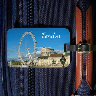 Angepasstes London Eye-Riesenrad und Themse Gepäckanhänger