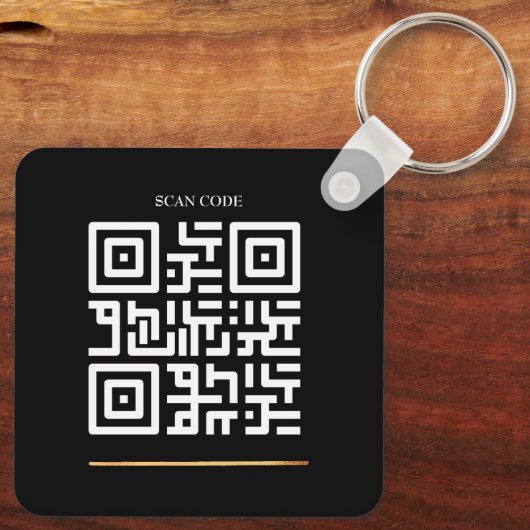 Angepasstes Minimalistisches Firmenlogo und QR-Cod Schlüsselanhänger (Rückseite)