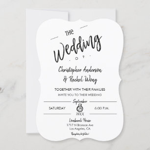 Angepasstes Minimalistisches Skript Die Hochzeit d Einladung
