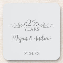 Angepasstes modernes 25-jähriges Party zum Hochzei Getränkeuntersetzer