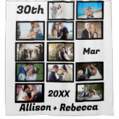 Angepasstes modernes Hochzeitstag 12 Foto Duschvorhang (Vorderseite)