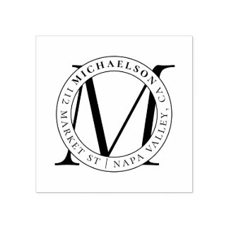 Angepasstes modernes Monogramm | Rücksendeadresse  Gummistempel