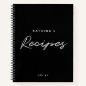 Angepasstes modernes Schwarz-weißes Minimalistisch Notizblock (Vorderseite)