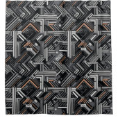 Angepasstes Monogramm Abstraktes Industriemuster Duschvorhang (Vorderseite)