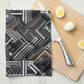 Angepasstes Monogramm Abstraktes Industriemuster Geschirrtuch (Viertel Falte)