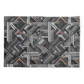 Angepasstes Monogramm Abstraktes Industriemuster Kissenbezug (Rückseite)