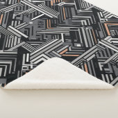 Angepasstes Monogramm Abstraktes Industriemuster Sherpadecke (3/4)