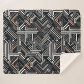 Angepasstes Monogramm Abstraktes Industriemuster Sherpadecke (Vorderseite (Horizontal))