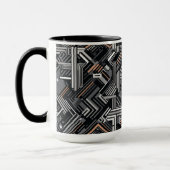 Angepasstes Monogramm Abstraktes Industriemuster Tasse (Links)