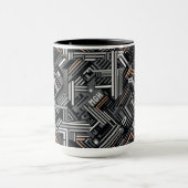 Angepasstes Monogramm Abstraktes Industriemuster Tasse (Zentrum)