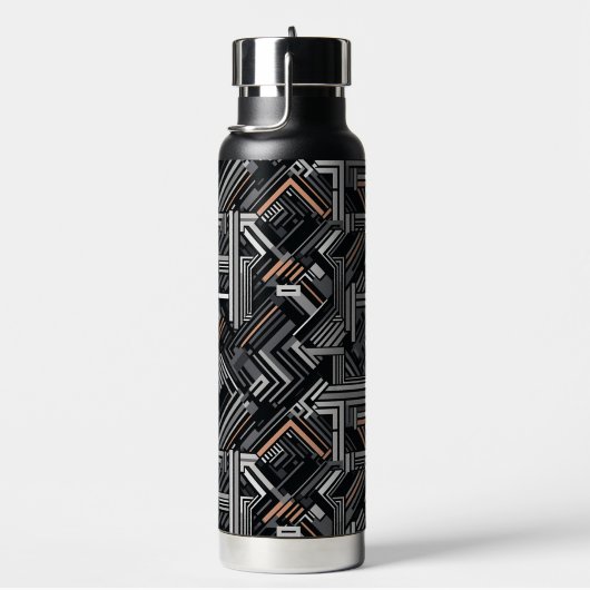 Angepasstes Monogramm Abstraktes Industriemuster Trinkflasche (rechts)