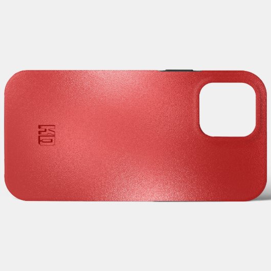 Angepasstes Monogramm aus risierter roter Textur Case-Mate iPhone Hülle (Rückseite (Horizontal))