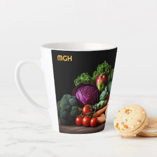 Angepasstes Monogramm frisches Gemüse Milchtasse