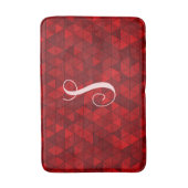Angepasstes Monogramm für moderne rote geometrisch Badematte (Vorderseite Vertikal)