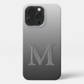Angepasstes Monogramm für Ombre Gray Gradient iPhone Hülle (Rückseite)