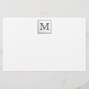 Angepasstes Monogramm gedruckt.Schwarz und Weiß. Briefpapier