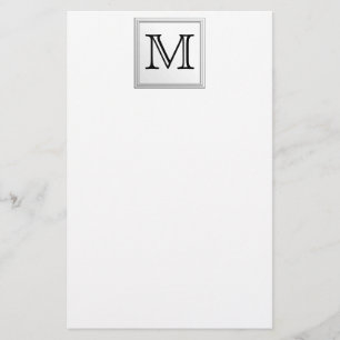 Angepasstes Monogramm gedruckt. Schwarz und Weiß. Briefpapier