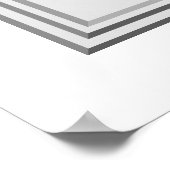 Angepasstes Monogramm gedruckt. Schwarz und Weiß. Poster (Ecke)