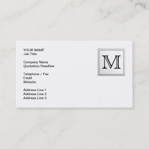 Angepasstes Monogramm gedruckt.Schwarz und Weiß. Visitenkarte