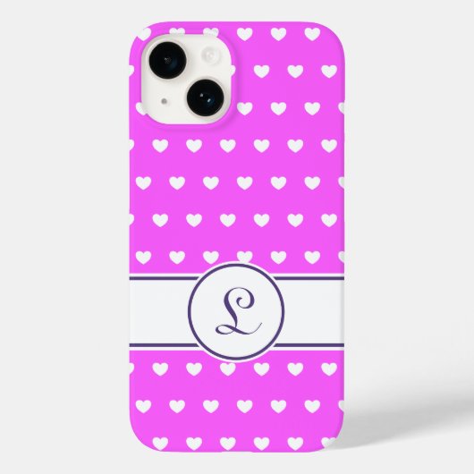 Angepasstes Monogramm Girly Pink mit Niedlichem we Case-Mate iPhone Hülle (Rückseite)