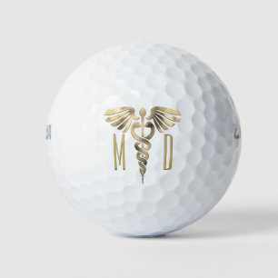 Angepasstes Monogramm Gold Medizinisches Symbol Golfball