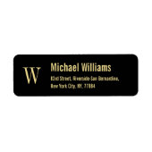 Angepasstes Monogramm Golden Modern Return Address (Vorne)