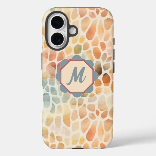 Angepasstes Monogramm künstliches Aquarellmuster Case-Mate iPhone Hülle (Rückseite)