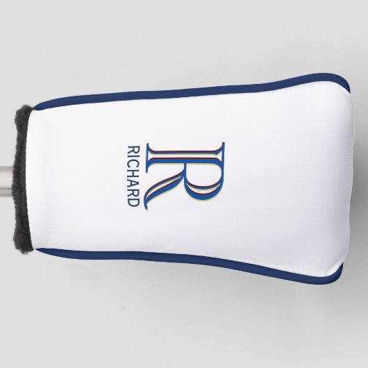 Angepasstes Monogramm mit drei Ebenen mit Vorname Golf Headcover (Vorderseite)