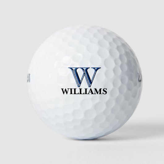 Angepasstes Monogramm mit drei Ebenen mit Vorname Golfball (Vorderseite)