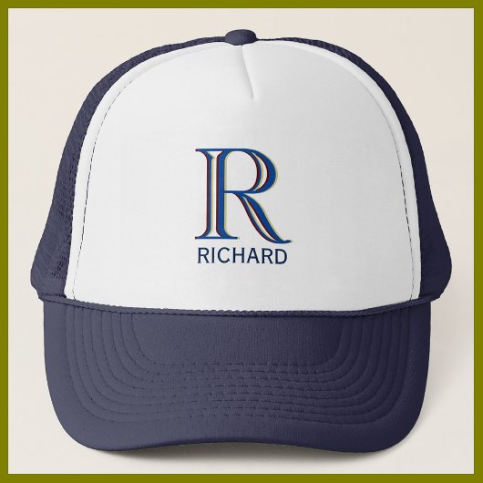 Angepasstes Monogramm mit drei Ebenen mit Vorname Truckerkappe