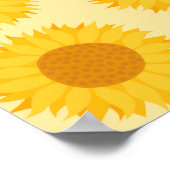 Angepasstes Monogramm mit gelben Sonnenblumen. Poster (Ecke)