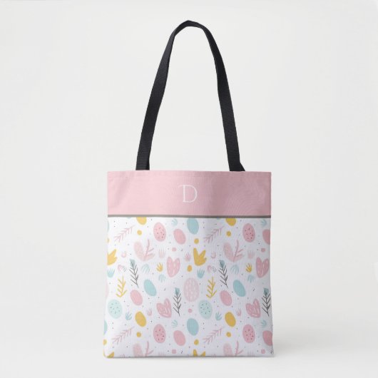 Angepasstes Monogramm mit pastel-botanischem Whims Tasche (Vorderseite)