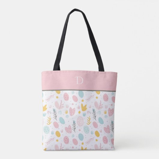 Angepasstes Monogramm mit pastel-botanischem Whims Tasche (Rückseite)