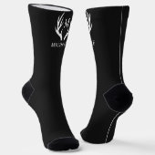 Angepasstes Monogramm mit Schwarz-weißem Hirschant Socken (Gewinkelt)