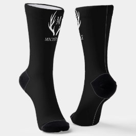 Angepasstes Monogramm mit Schwarz-weißem Hirschant Socken