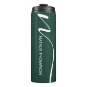 Angepasstes Monogramm mit Smaragdgrün Thermosbecher (Vorderseite)