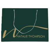 Angepasstes Monogramm Personalisiert mit Namen Coo Große Geschenktüte (Vorderseite)