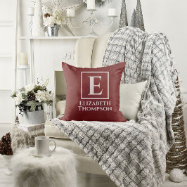 Angepasstes Monogramm rosa und Lila florales Botan Kissen