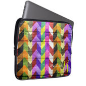 Angepasstes Monogramm Zickzack Holz #5 Laptopschutzhülle (Vorne Rechts)