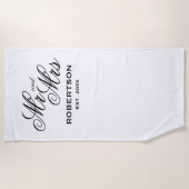 Angepasstes Mr. & Mrs. Strandtuch für frisch gezap (Vorderseite)