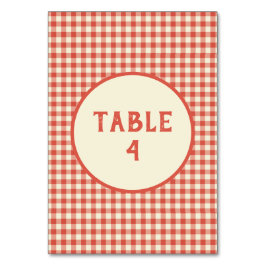 Angepasstes Muster für Vintages rotes Karton Tischnummer