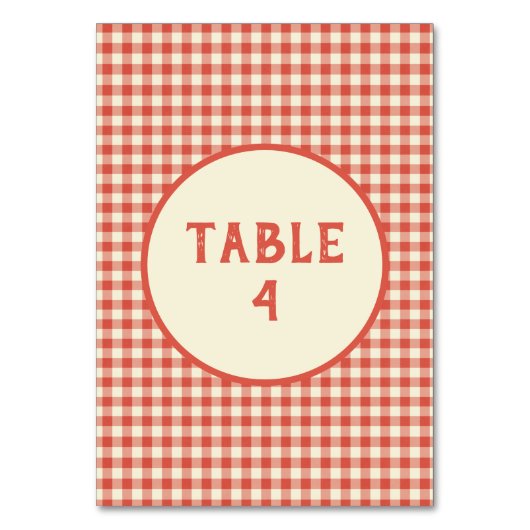 Angepasstes Muster für Vintages rotes Karton Tischnummer (Vorderseite)